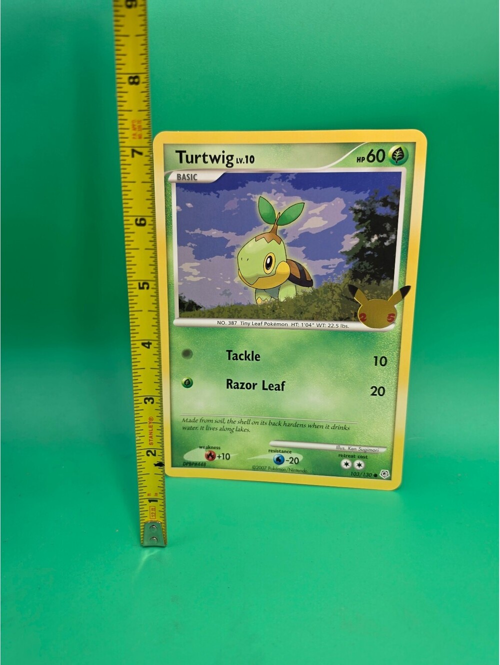 Jumbo oversized Pokémon Turtwig 103/130 25th Anniversary Card 2021